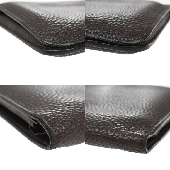 HERMES Logos Dogon GM Long Bifold Wallet Togo Leather Brown GHW 86YH814 - Picture 8 of 16